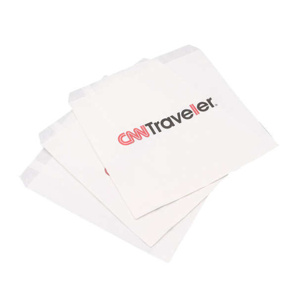 Printed white translucent glassine paper bag for branded paper packaging