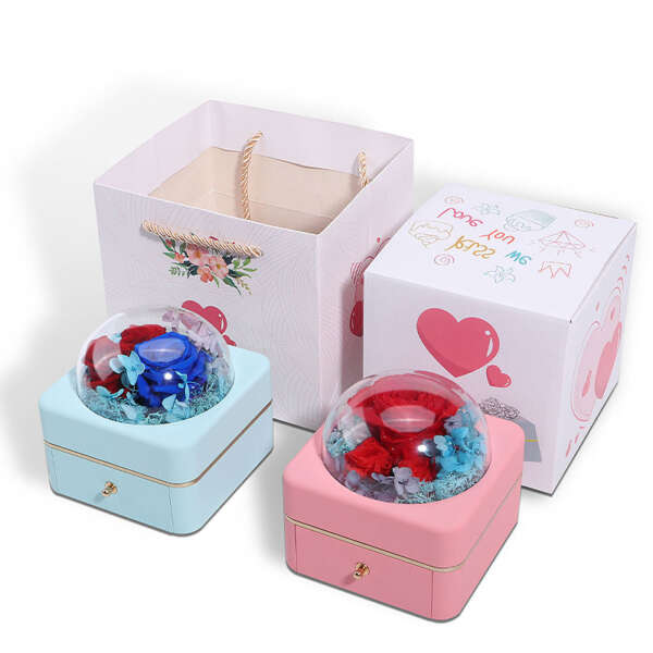 luxury round flower drawer ring jewelry gift box - gift packaging