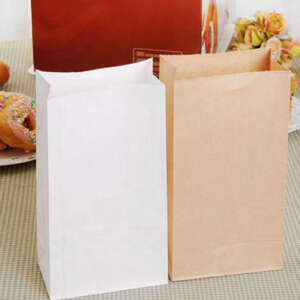 white SOS sandwich paper bag with logo print for takeaway food packaging - side gusset view