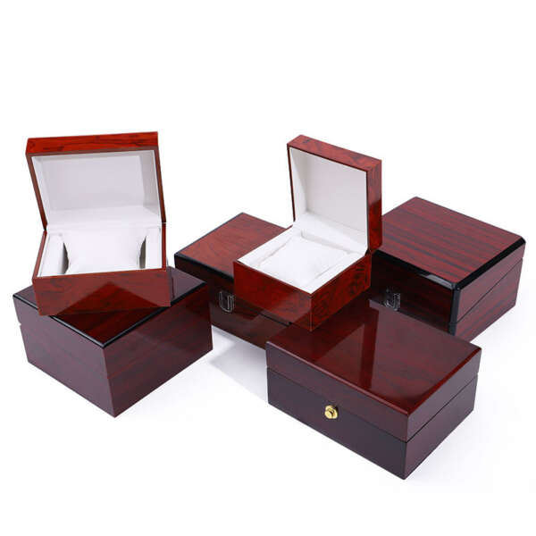 wooden waterproof travel watch gift case with custom logo - product presentation
