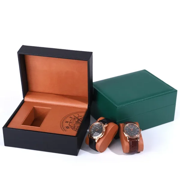 luxury PU leather travel watch box for mechanical watch packaging - retail display