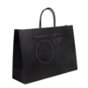 large rope handle tote paper bag in brown kraft for retail packaging - front view