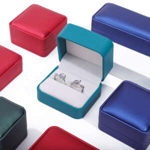 PU leather jewelry organizer box for bracelet necklace earrings ring - front view