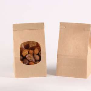 paper or kraft paper restaurant food takeaway paper bag with logo printing detail