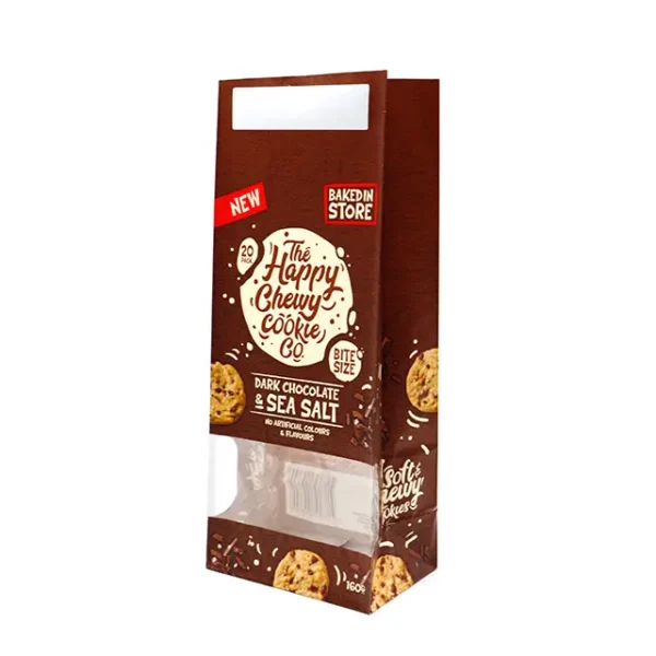 brown kraft coffee paper bag with flexo printed custom logo - bulk packaging use
