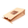 greaseproof brown white kraft food paper bag with window and tin tie image 2