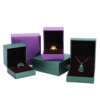 purple paper jewelry packaging box for pendant bracelet necklace ring - product presentation