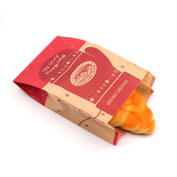 white kraft paper white kraft mini bakery snack bag with logo printing detail