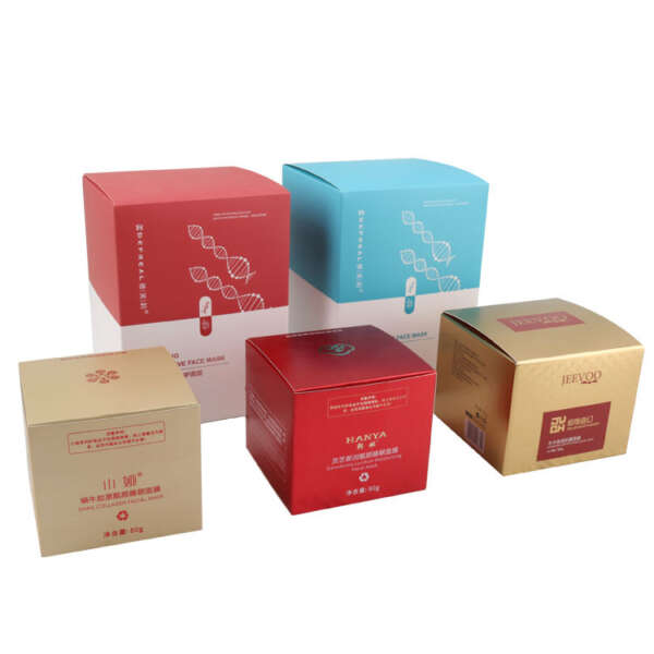 luxury skin care product printed cardboard paper box - front view