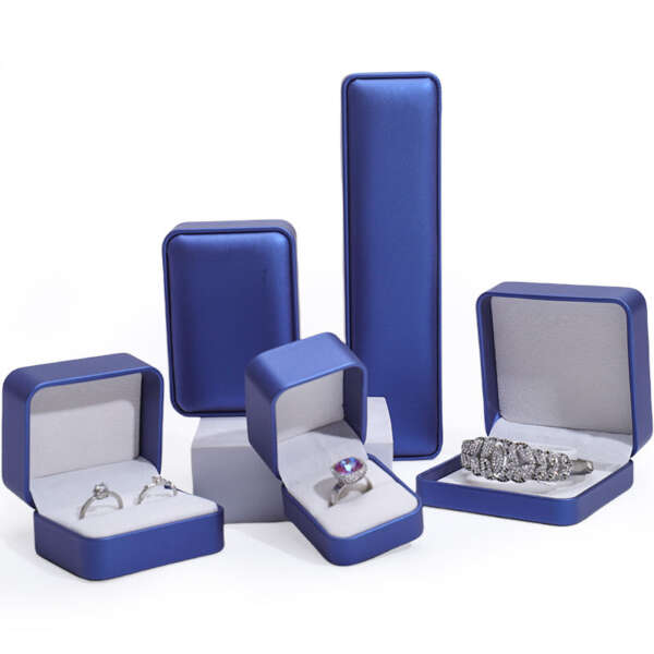 dark PU leather jewelry organizer box for bracelet necklace earring ring - custom logo option
