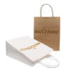 recycled art paper or kraft paper gold white rope handle gift bag with logo printing options