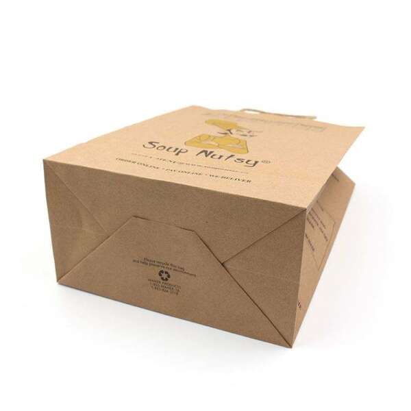 natural kraft twisted handle carrier bag production sample with export carton support