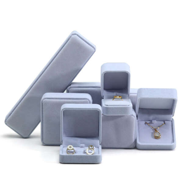 white ring jewelry packaging box for necklace stud earrings bracelet - front view