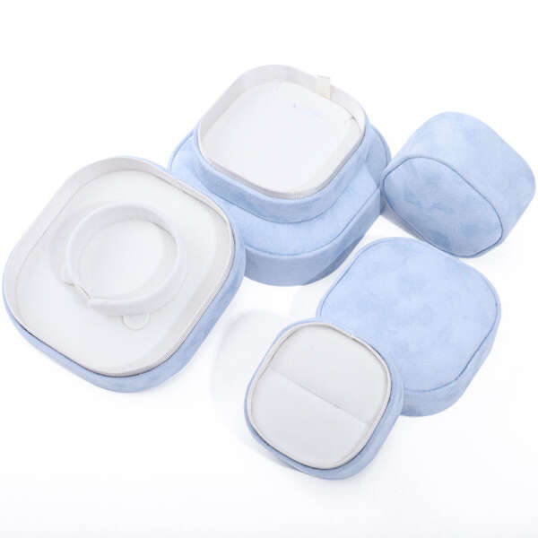 portable square jewelry storage box for bracelet necklace ring - detail view