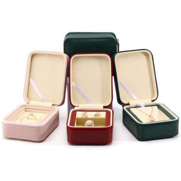 leather jewelry storage packaging box for rings necklaces earrings view 3