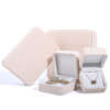 white PU leather necklace and ring jewelry packaging box view 1