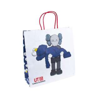 printed kraft restaurant takeaway food delivery carrier bag view 1