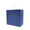 blue color printed wide base handle paper packing bag view 2