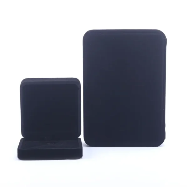 black ring jewelry packaging box for necklace stud earrings bracelet - custom logo option