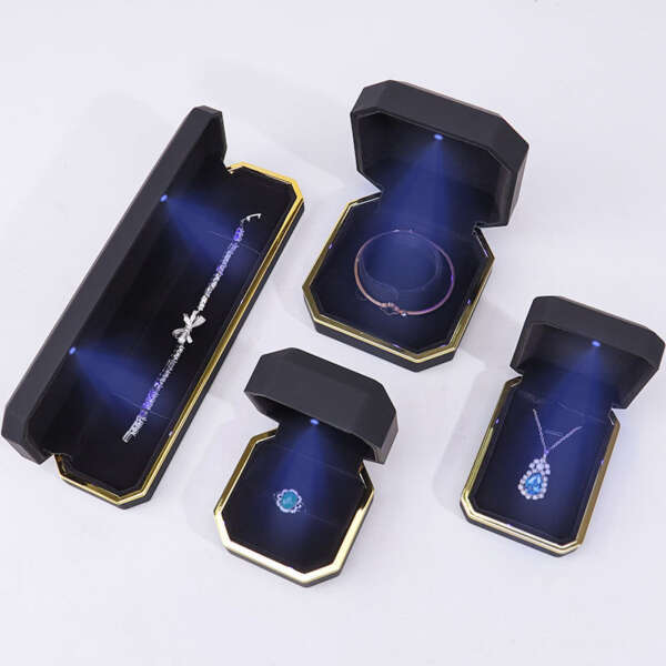 black painted jewelry packaging box for bracelet earrings necklace ring - retail display