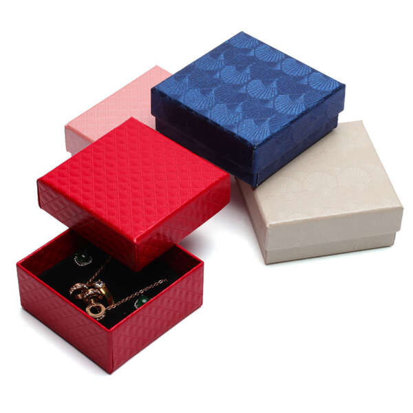 luxury printed heaven and earth cover paper jewelry box - front view