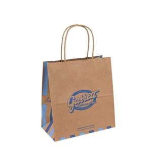 SOS square bottom brown kraft food bag for party treats view 1