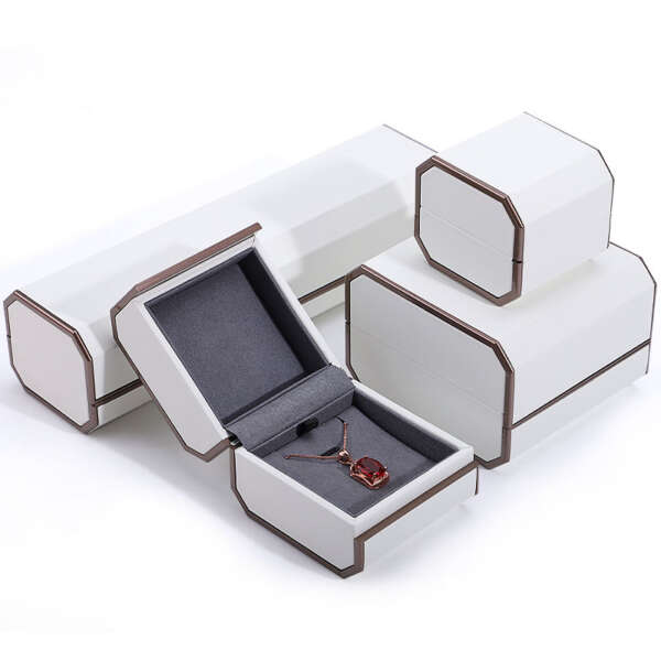 elegant PU leather jewelry packaging box for ring necklace bracelet view 6