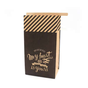 Custom sealable brown kraft window bag for coffee, snacks, dry foods, bakery and retail display packaging