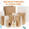 food grade kraft paper bag with clear window and custom logo - side gusset view
