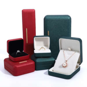 luxury PU leather jewelry box for bracelet earring pendant view 1