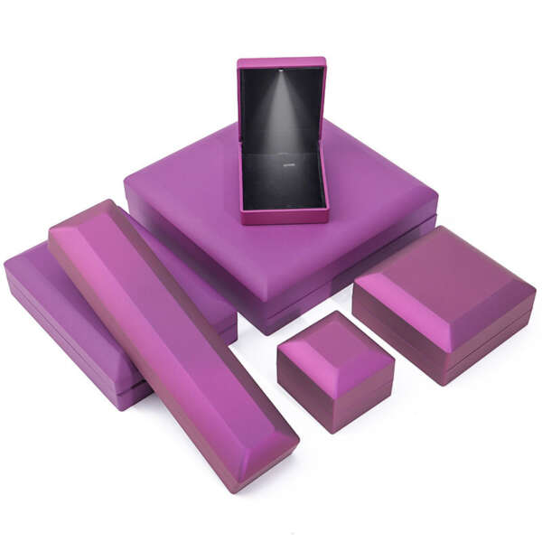 purple LED ring jewelry box with white light for earrings necklace bracelet - gift packaging