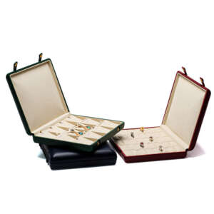 PU single open leather tray for ring pendant display storage view 2