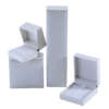 white paper jewelry gift box with filled leather insert view 5