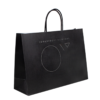 black printed recycled kraft restaurant food packaging bag view 1