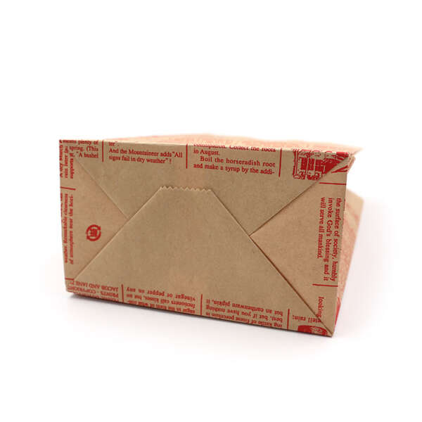 recycled newspaper style handle paper bag for retail packaging view 6