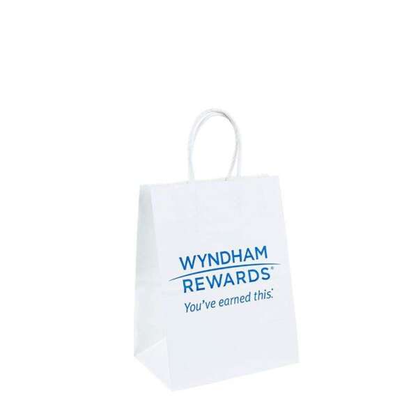 printed kraft paper tote bag for boutique clothing packaging