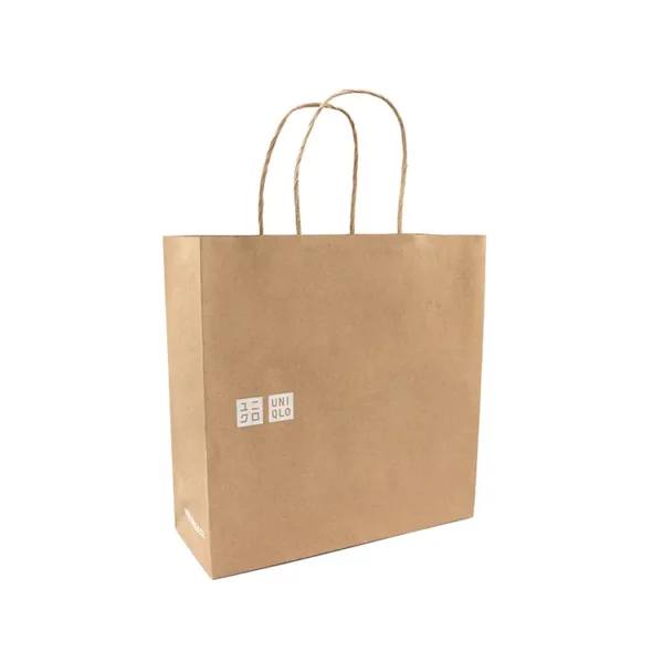 eco friendly custom logo paper shopping bag with handles view 3