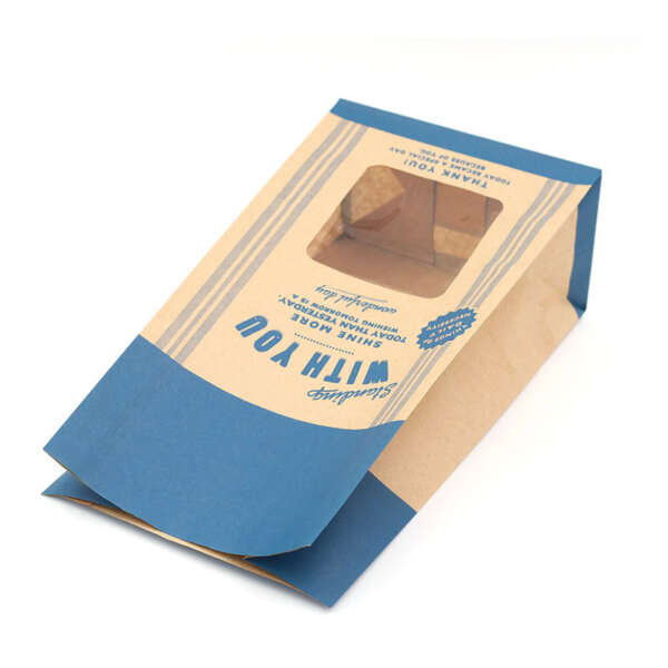 kraft coffee bag with window and valve production sample with export carton support