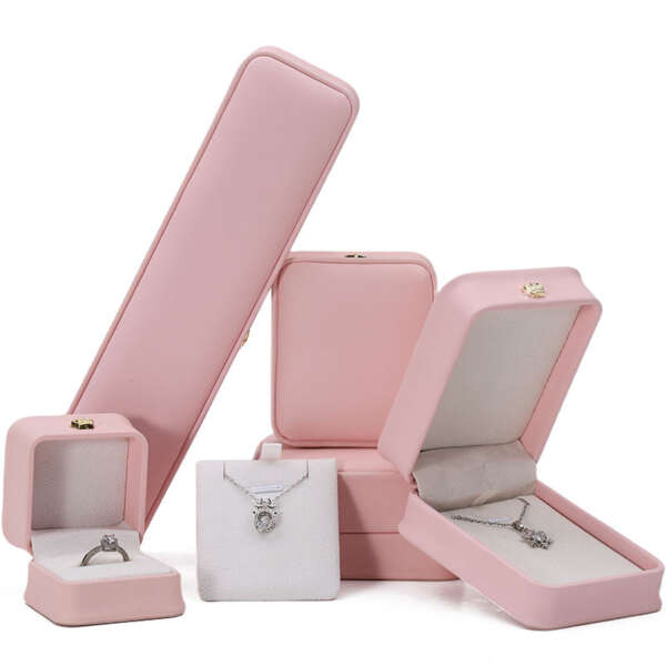 crown leather jewelry box for bracelet pendant necklace ring - gift packaging