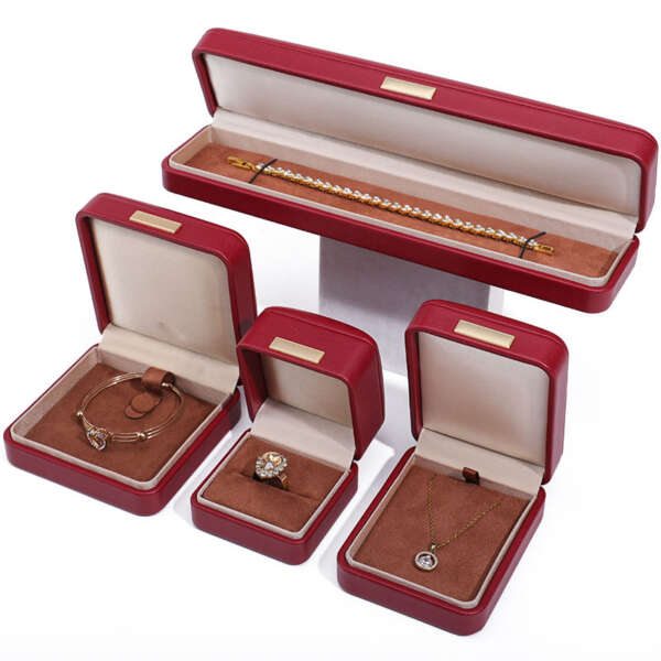 leather jewelry gift display box for bracelet necklace ring earrings - gift packaging use