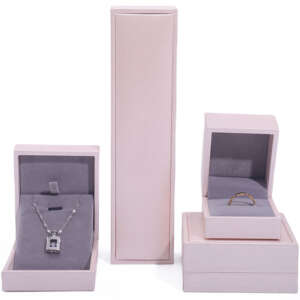 paper clamshell jewelry gift box for bracelet necklace ring earrings - front view