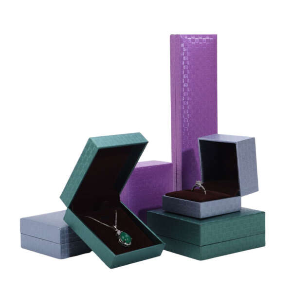purple paper jewelry packaging box for pendant bracelet necklace ring - gift packaging