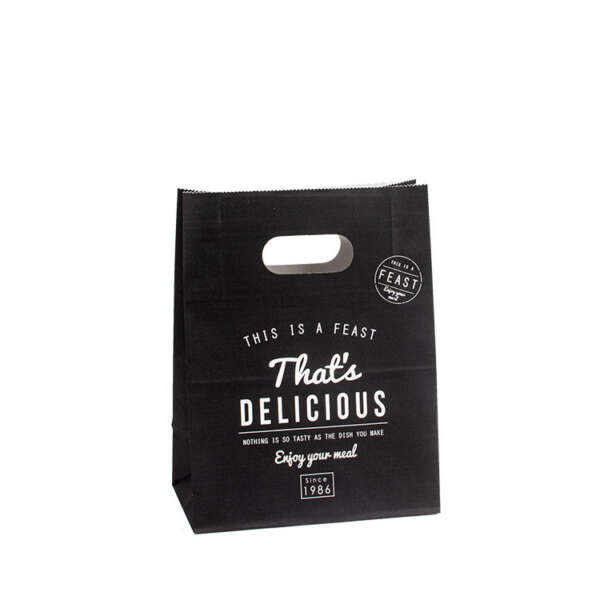 custom color printed takeaway food kraft paper bag view 4