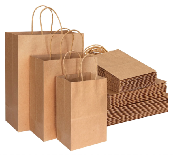 wholesale brown takeaway paper bag with printed logo view 2