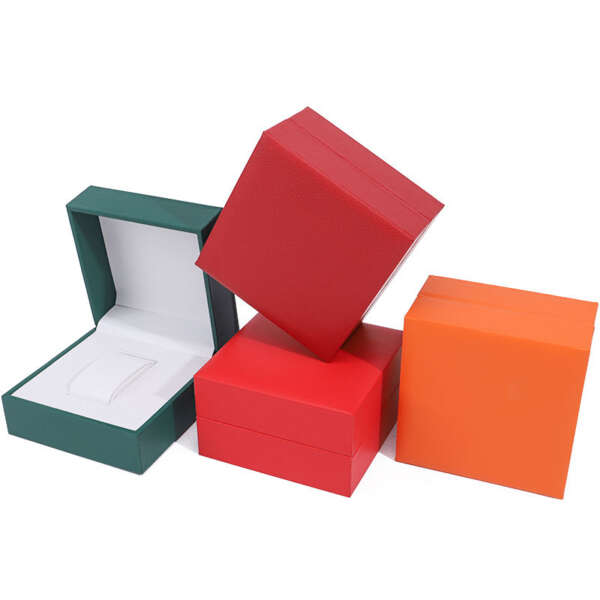 PU leather flip travel watch gift box for quartz watch packaging - product presentation