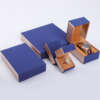 leather LED jewelry gift set box with light for bracelet ring earrings - retail presentation