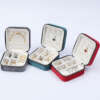 square portable zipper jewelry storage box for earrings necklace pendant - detail view
