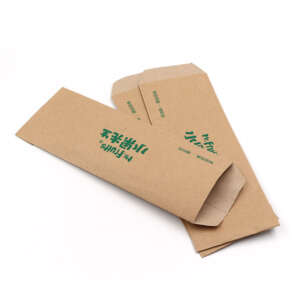 white greaseproof kraft paper greaseproof burger snack paper bag with logo print detail