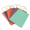 custom printed plaid kraft tote paper bag with rope handles for clothing kitchen supplies image 4