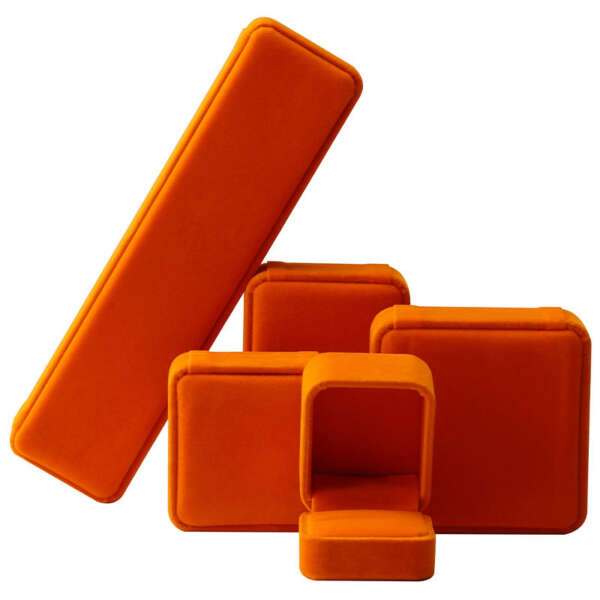 orange custom logo ring jewelry packaging box - gift packaging
